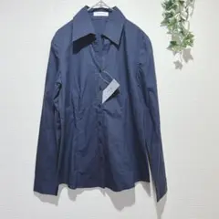 【オフオン】ネイビー 長袖シャツ 新品タグ付き　サイズ38 コットン100%