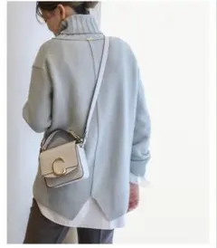 ドゥーズィエムクラス JADE タートルネックプルオーバー ブルー カシミヤ混