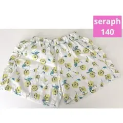 Seraph セラフ140 サイドフリル花柄　ショートパンツ　イエロー