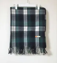 archives グリーン タータンチェック柄 大判ストール ひざ掛け マフラー