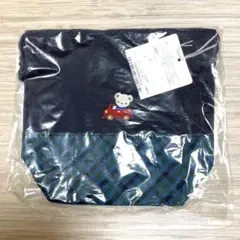 【新品未開封】ファミリア familiar 巾着 コップ袋　青チェック