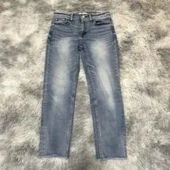 【ヘルシーデニム】デニムパンツ ブルー S ウエスト裾カットオフ 短丈【美品】