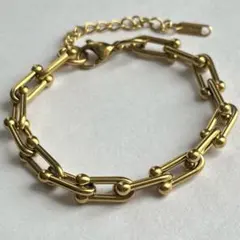 リンクチェーン ブレスレット ゴールド 金 ステンレス 高見え シンプル