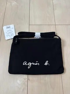 agnis b. 黒ロゴサコッシュ　新品未使用タグ付き