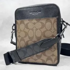 COACH ヘリテージ シグネチャー レザーショルダーバッグ 斜めがけ PVC