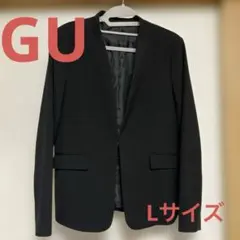GU ノーカラーブラックジャケット　L