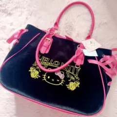 ハローキティ　ベロアバッグ ボストンバッグ　アベイル　新品タグ付