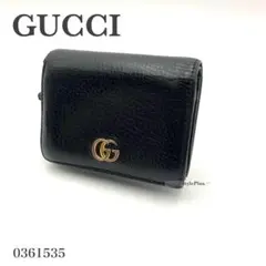 グッチ GUCCI 折財布 コンパクト GG レザー シボ革 二つ折り 黒