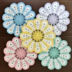 No.29『デイジーのミニドイリー』（コースター）かぎ針編みハンドメイド