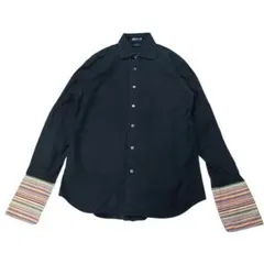 Paul Smith 黒 長袖シャツ Mサイズ ストライプ袖