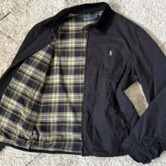 【希少✨】ポロラルフローレン　ブルゾン　中綿　ジャケット　チェック　ブラック　黒