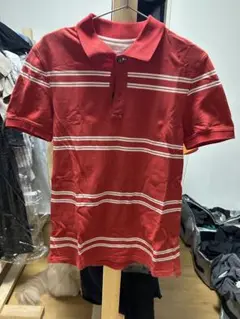 BANANA REPUBLIC 赤 ストライプ ポロシャツ M