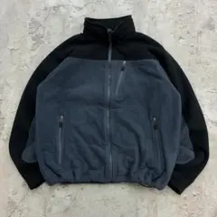 L.L.Bean　フリースジャケット　L　ブラック グレー　無地　古着