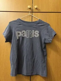 10日まで！ZARA paris ロゴ スタッズ 半袖Tシャツ ネイビーのサムネイル
