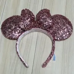 ディズニー　スパンコールカチューシャ　ピンク