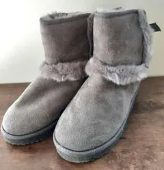 リアンジュココ　スエード ファー付き ショートブーツ