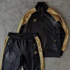 Champion チャンピオン　セットアップ　ジャージ上下　黒×金　魔裟斗　Lのサムネイル