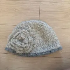 花モチーフ ニット帽