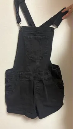 WALLFLOWER ブラックデニム サロペット