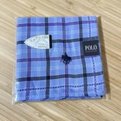 POLO チェック柄 ハンカチ 青紫