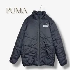 PUMA 中綿 ジャケット ダウン風 ブラック キッズ 150 ロゴ a1615