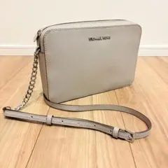 MICHAEL KORSマイケルコース！ショルダーバッググレーレザーチェーン