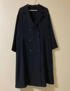 GU トロミトレンチコート ネイビー　212-321938 Sサイズ　大きめ
