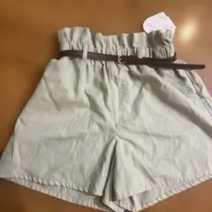 薄緑色 ハーフパンツ 160cm ベルト付き