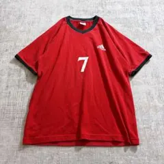 00s adidas アディダス ベッカム 7 リンガーTシャツ レッド M