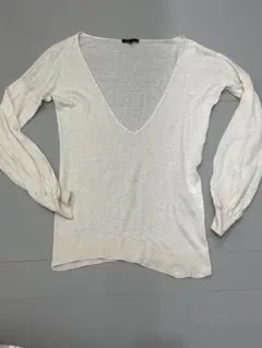 theory アイボリー Vネック サマーニット　リネン　シルク