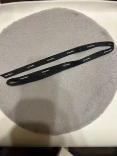 CHANEL ロゴ入り黒リボン2本セット