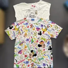 ミッキー グラフィック Tシャツ Lサイズ オフホワイト