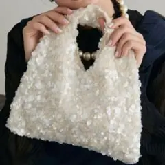 スパンコール バッグ ホワイト