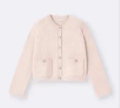 GU ツイーディーニットカーディガン ピンク　Sサイズ