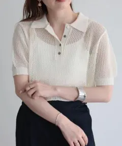 【fredyemueフレディエミュ】メッシュポロニットのサムネイル