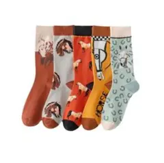 馬柄ソックス5足セット 大人用 靴下 フリーサイズ レディース おしゃれ