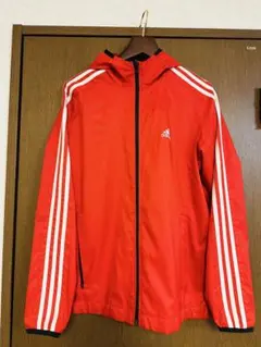 adidas 赤 ナイロンジャケット Mサイズ