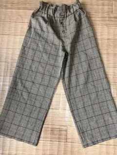 GU チェック柄 ロングパンツ 140cm