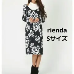 rienda フラワー ワンピース 長袖　オープンショルダー Sサイズ