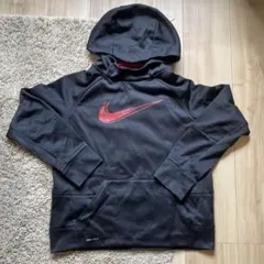 Nike DRI-FIT フード付きパーカー 黒/赤　L 155