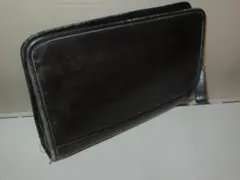 コーチ　ブラックレザー クラッチバッグ