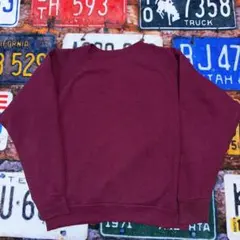 m*m様 80s USA製 DISCUS 無地スウェット ワインレッド ラグラン