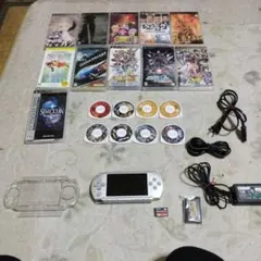 PSP1000本体，美品シルバー各ソフト19本動作確認済み整理の為出品3月5日締
