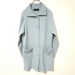 【Raidyn-Gu】ニット　カーディガン　カジュアル　着回し　水色　毛100%