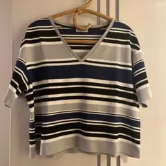MAx&Co. ストライプ Vネック 半袖カットソーのサムネイル