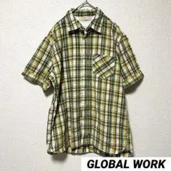 ୨୧ グローバルワーク XL チェックシャツ 半袖 メンズ トップス コットン