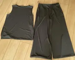 UNIQLO クレープジャージーノースリーブ・ストレートパンツ セットアップ