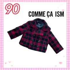【90】COMME CA ISM コムサ 赤 黒 ピーコート ジャケット
