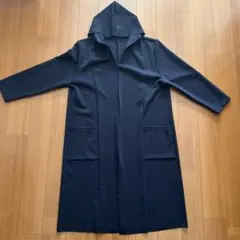 ネイビー フード付き カーディガン フリーサイズ