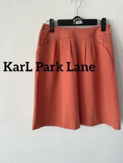 【KarL Park Lane】タックフレアスカート　膝丈オレンジ9号 きれいめのサムネイル